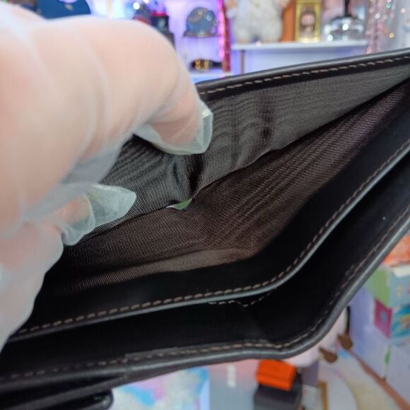 NIB Gucci Dark Brown Monogram GG Denim/Canvas Leather Trim Compact Wallet w/Box - Picture 11 of 11